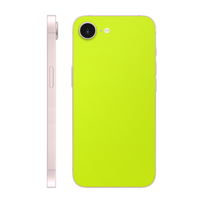 iPhone 17e back only Without Logo neon yellow