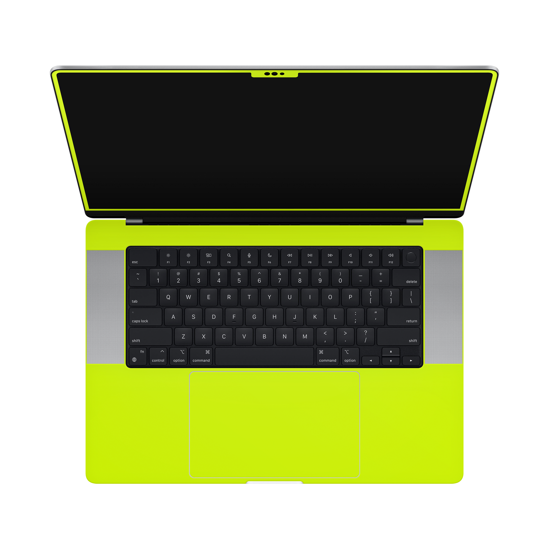 Macbook Pro 16 Inside and Screen Neon Yellow