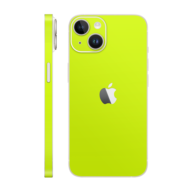 iPhone 14 back + frame With Logo neon yellow