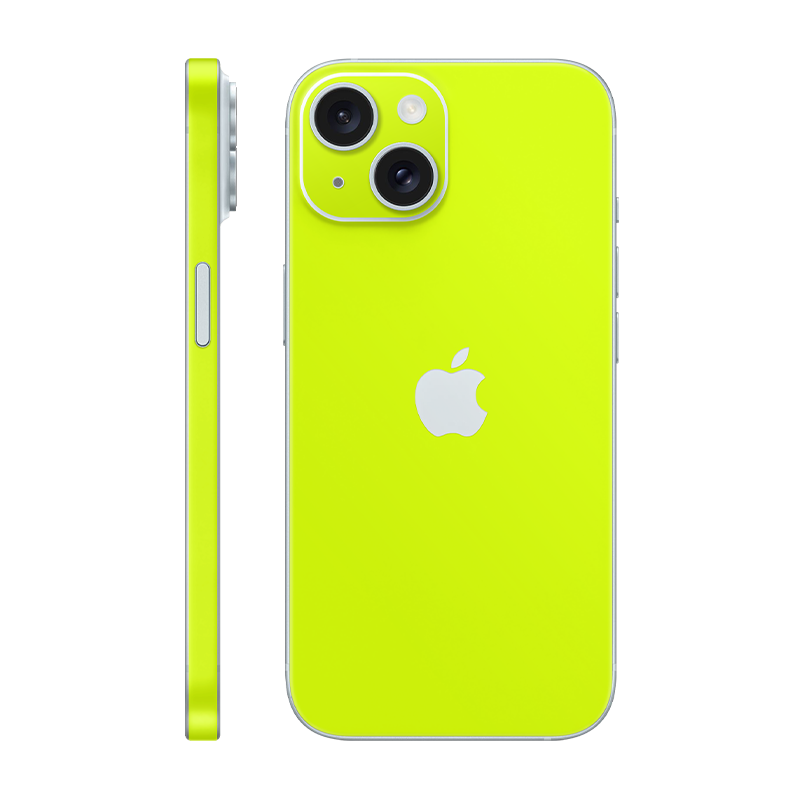 iPhone 15 back + frame With Logo neon yellow