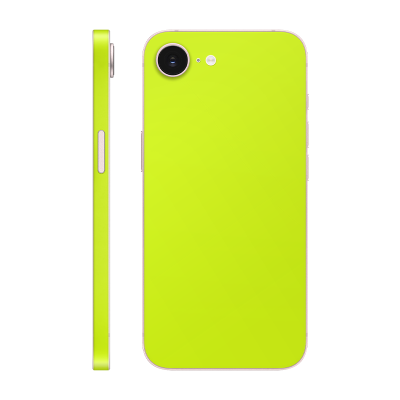 iPhone 17e back + frame Without Logo Neon yellow