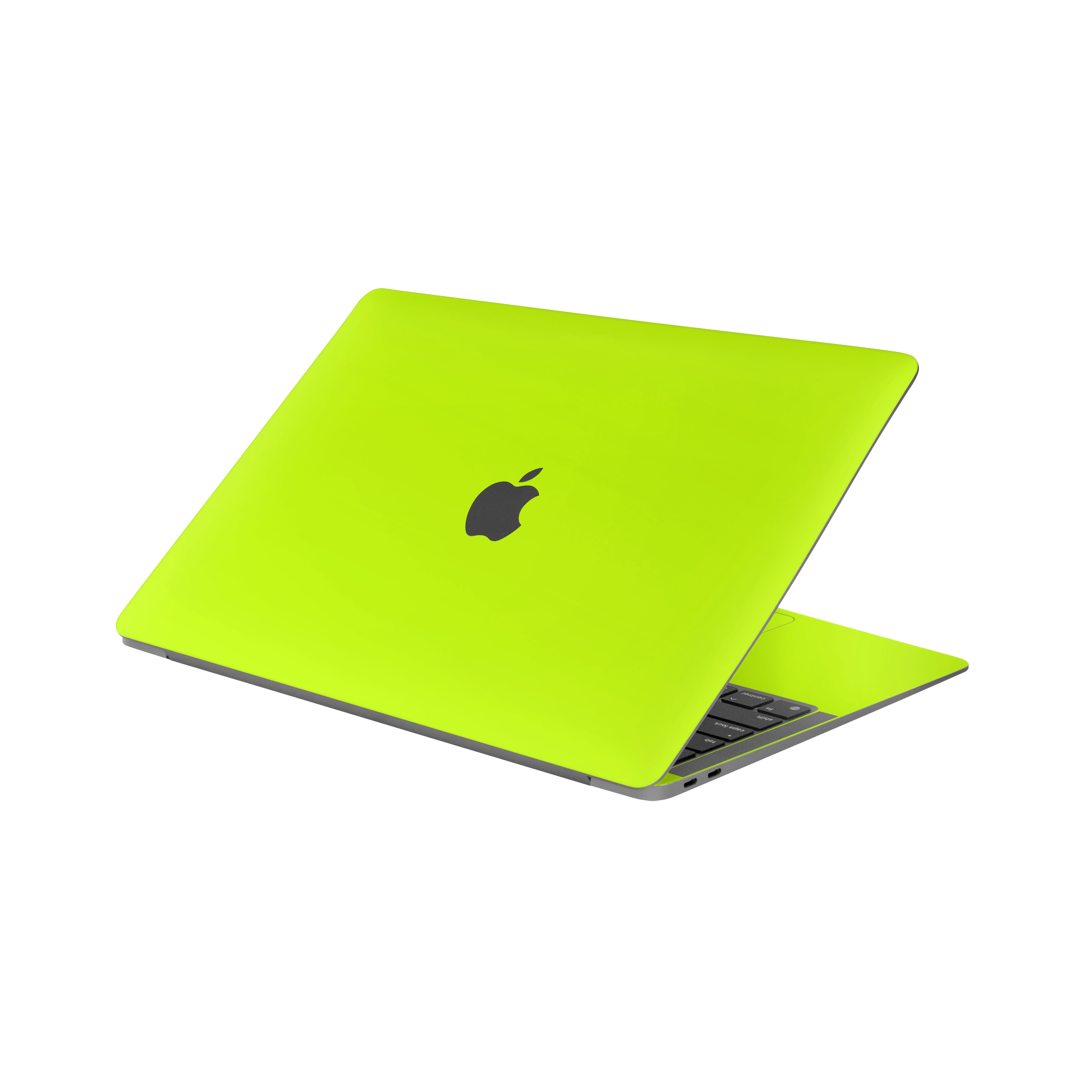 Macbook Air 13 M1 2020 Angled top and inside Neon Yellow