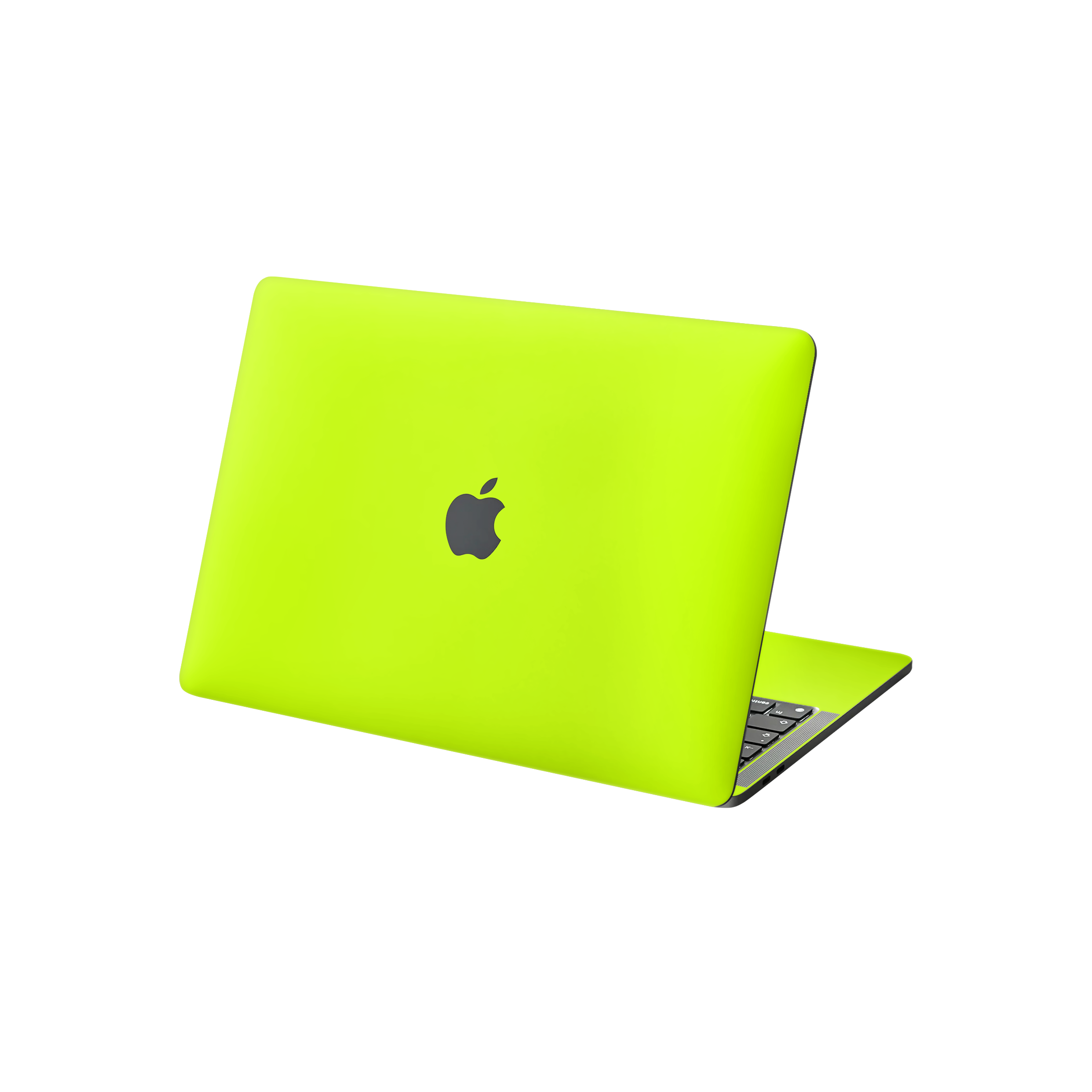 Macbook Pro 13 M2 2022 Angled top and inside Neon Yellow
