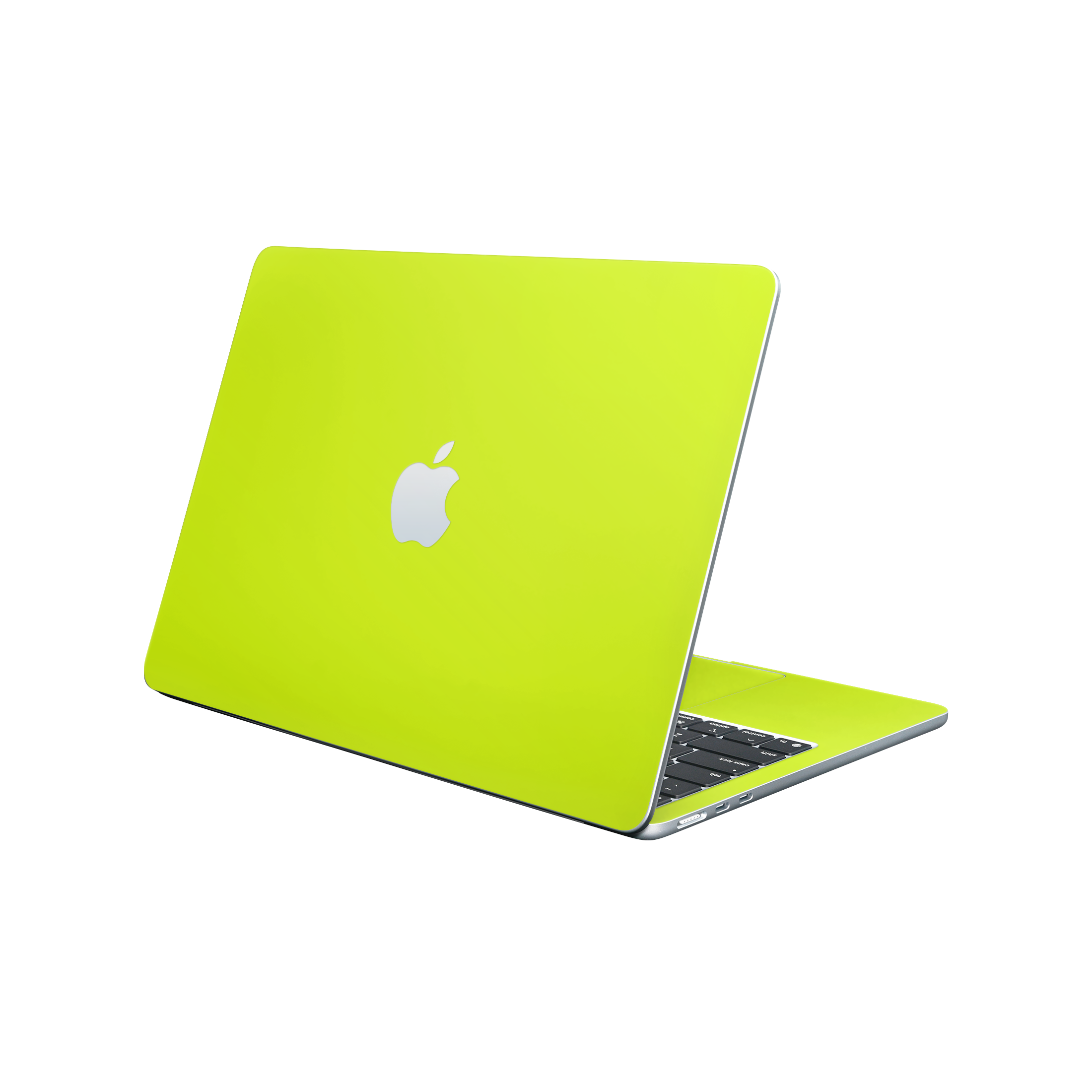 Macbook Air 13 M2 2022 Angled top and inside Neon Yellow
