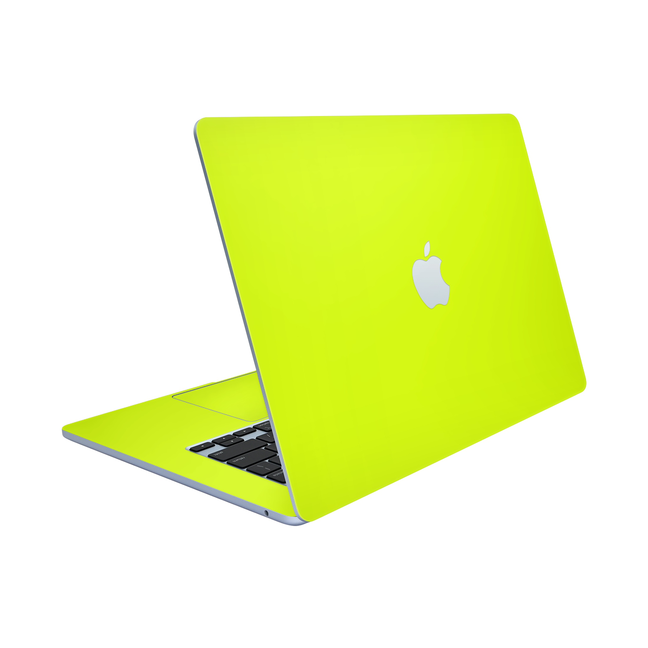 Macbook Air 15 Angled top and inside Neon Yellow