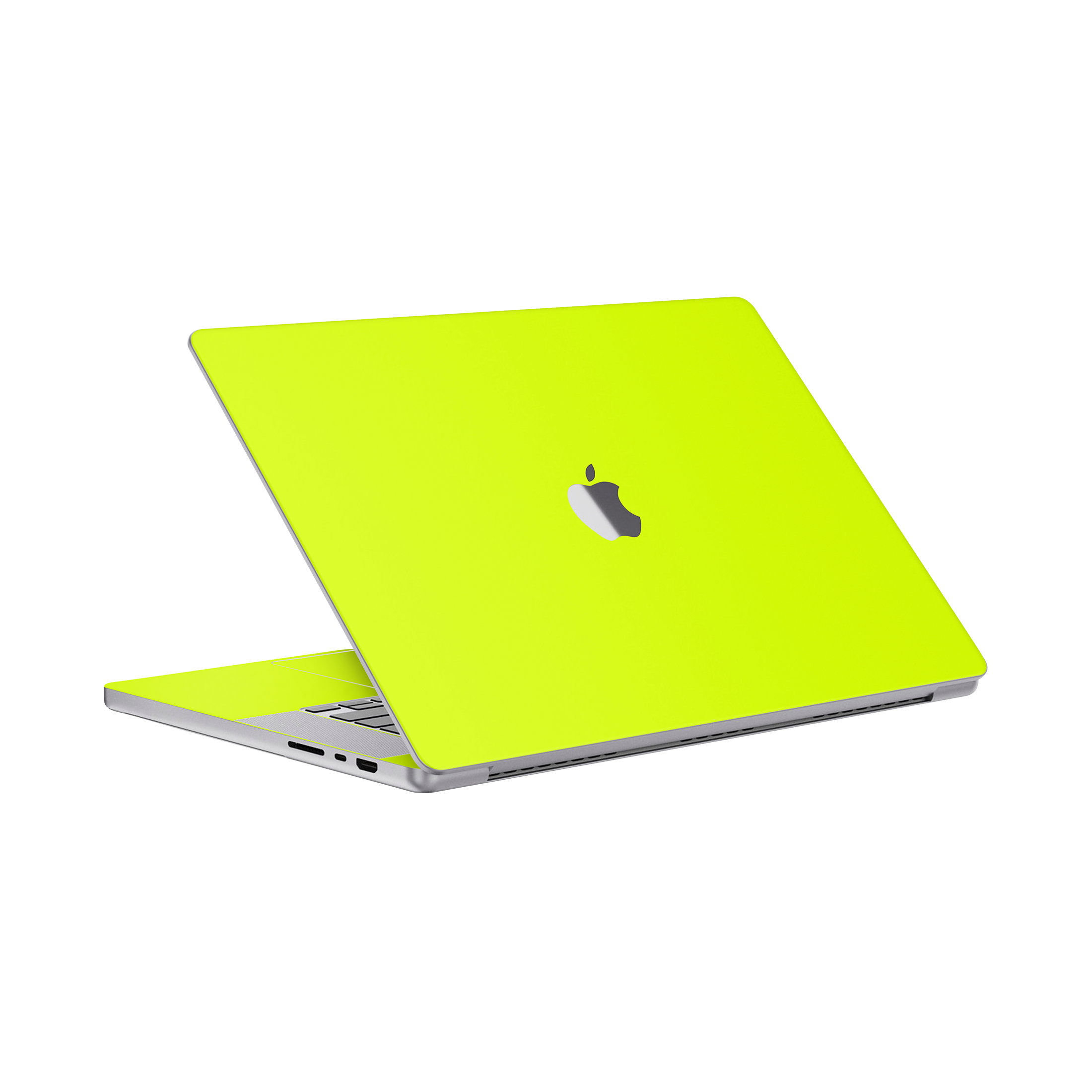 Macbook Pro 16 Angled top and inside Neon Yellow