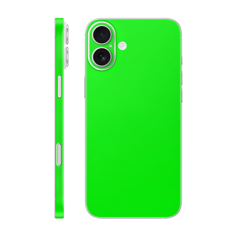 iPhone 16e back + frame Without Logo neon green