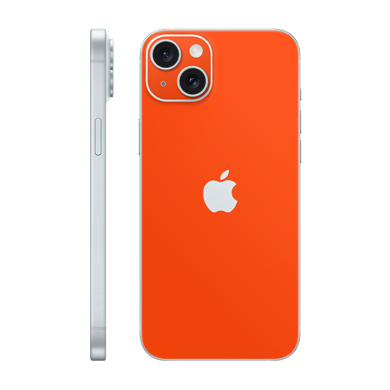 iPhone 15 plus back only With Logo neon orange