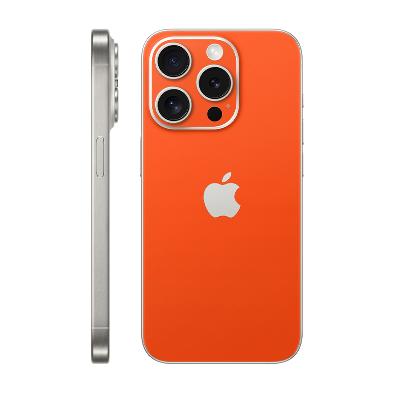 iPhone 15 Pro back Only With Logo neon Orange