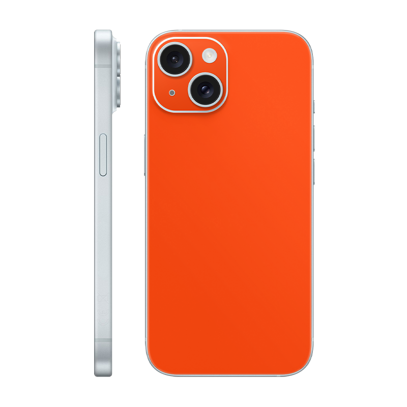 iPhone 15 back only Without Logo neon orange