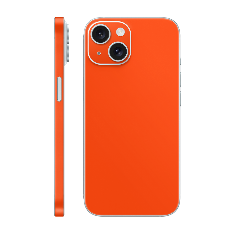 iPhone 15 back + frame Without Logo neon orange