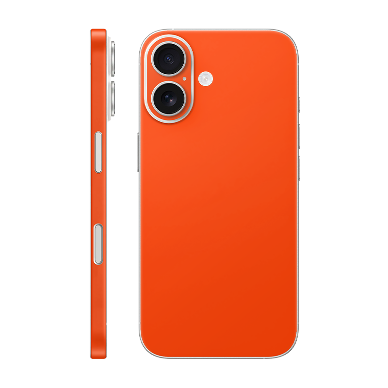 iPhone 16 back + frame Without Logo neon orange