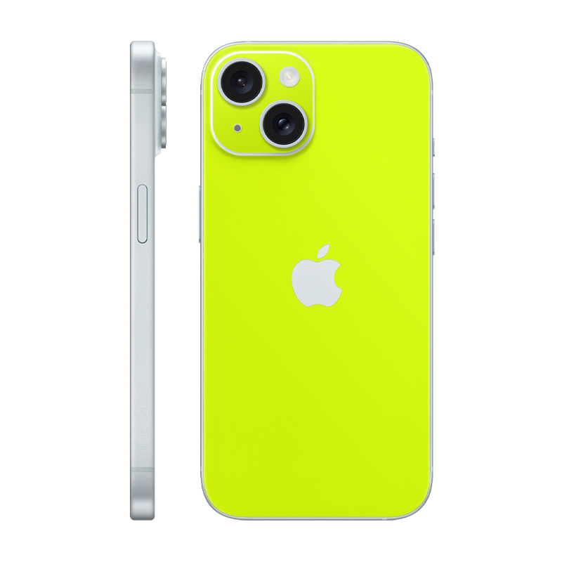 iPhone 15 back only With Logo neon yellow