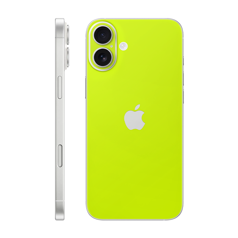 iPhone 16e back only With Logo neon yellow