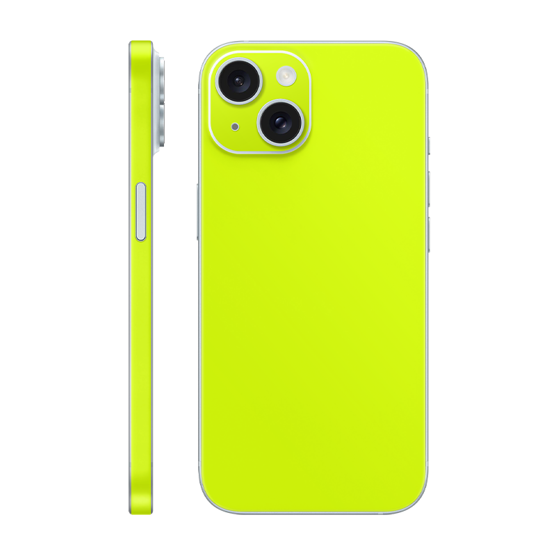 iPhone 15 back + frame Without Logo neon yellow